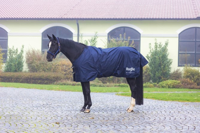 Outdoor-Pferdedecke RugBe Zero Gr. 165 in blau mit WASCHBON UVP 74,99 €