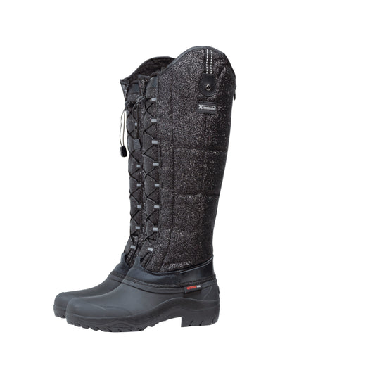 Crosslander® Thermo-Reitstiefel "Saas-Fee"  Funktionsstiefel in schwarzem Glitzer.
