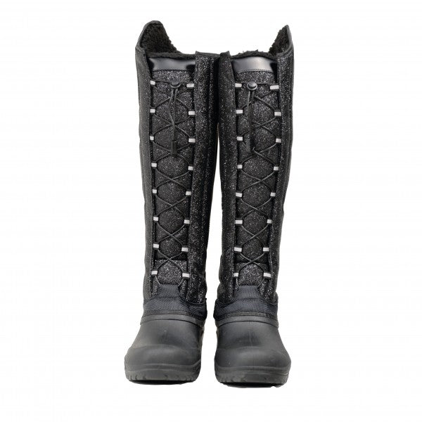 Crosslander® Thermo-Reitstiefel "Saas-Fee"  Funktionsstiefel in schwarzem Glitzer.