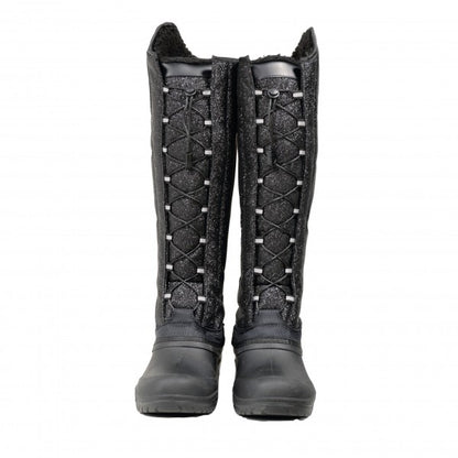 Crosslander® Thermo-Reitstiefel "Saas-Fee"  Funktionsstiefel in schwarzem Glitzer.